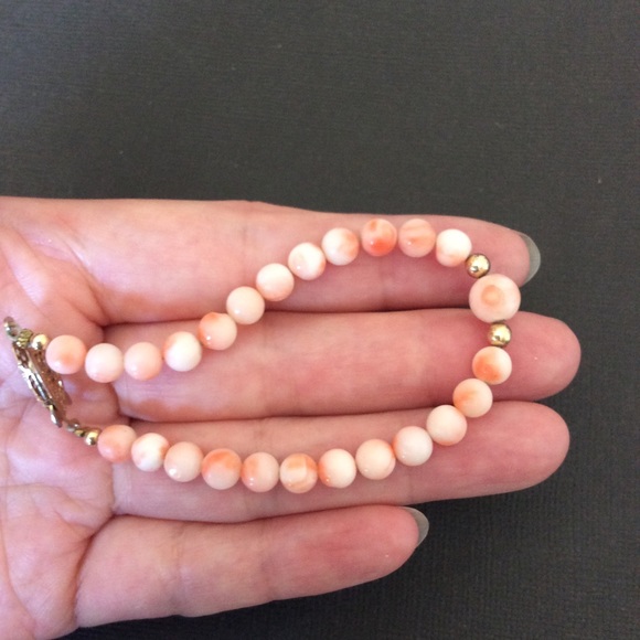 Vintage natural pink coral bracelet. - Picture 4 of 5